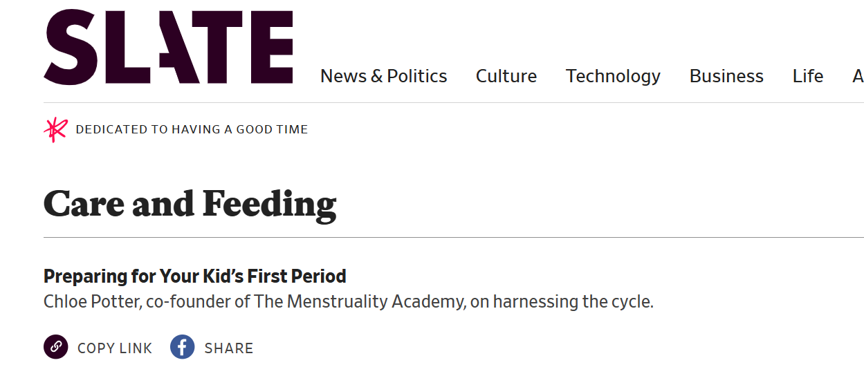 Menstruality Academy on SLATE
